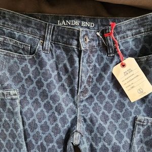 NWT Lands' End Patterned Jeans, sz 4